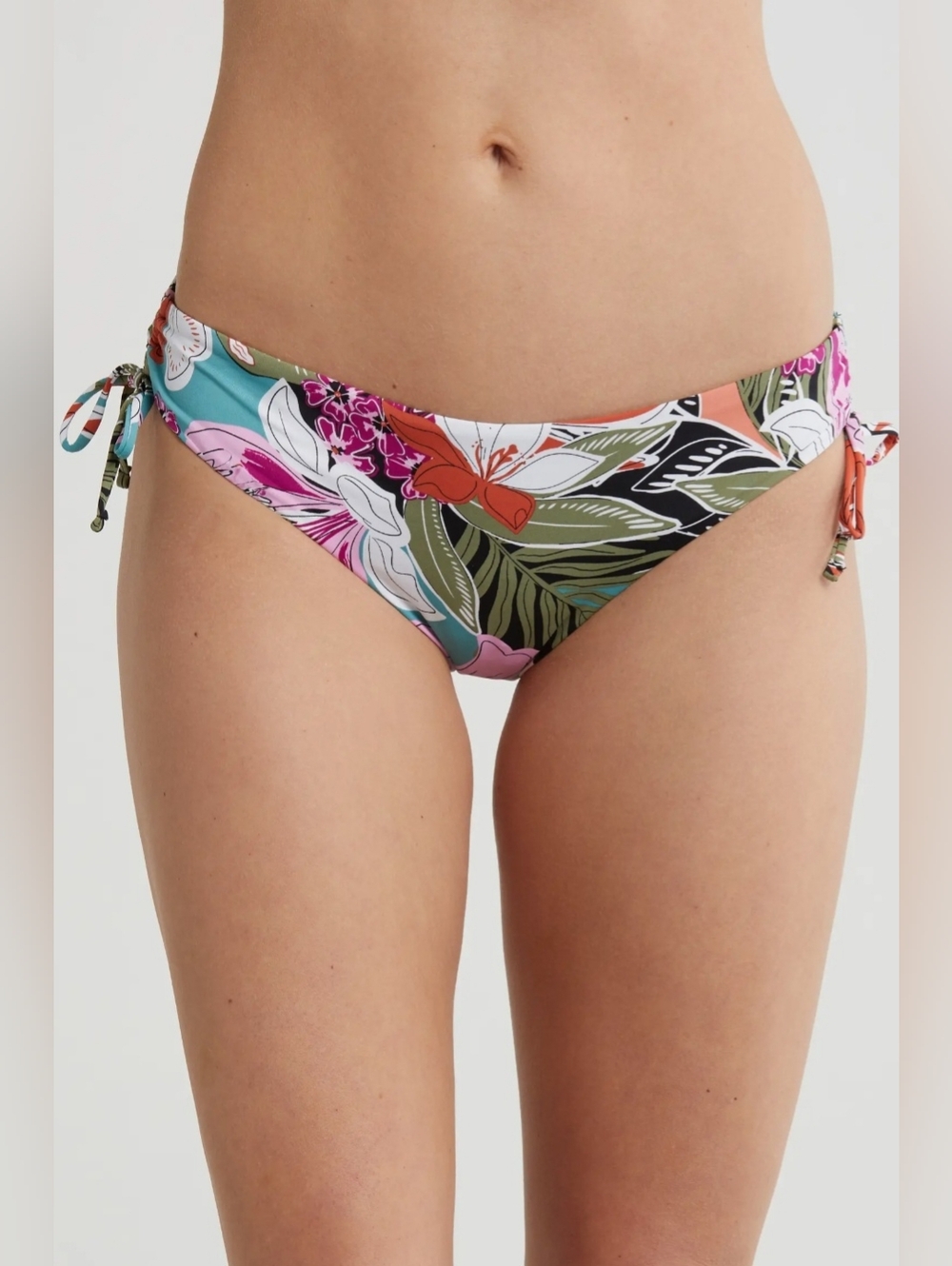 ROXY FLORAL BEACH CLASSICS HIPSTER TIES BIKINI BOTTOMS XXL